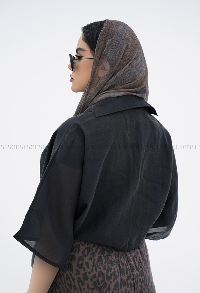شومیز شیشه ای جلوگره ای کد1006508
